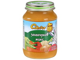 Слънчо Бебешко пюре Зеленчуков микс 4 190 г