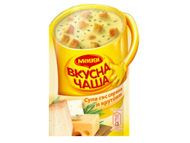 Maggi Вкусна чаша Супа със сирена и крутони 19 г