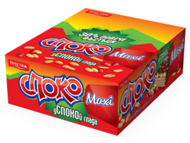 Вафла Споко Макси с фъстъци 49 г кутия 30 бр