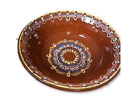 Кафява купа с троянска шарка 20 см