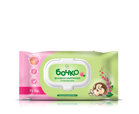 Бочко мокри кърпи смрадлика с капак 84бр 200 г