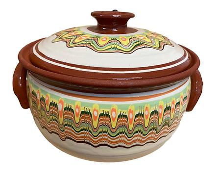 Гювеч троянска шарка Бял 45 литра