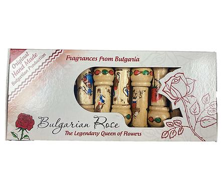 Комплект 10 дървени фиолки с розова есенция