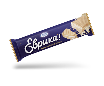 Вафла Еврика с бурбонска ванилия 30 г кутия 30 бр