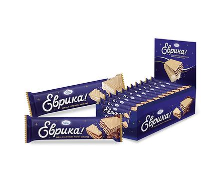 Вафла Еврика с белгийски шоколад 30 г кутия 30 бр