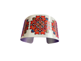 Метална гривна с мотив Българска шевица