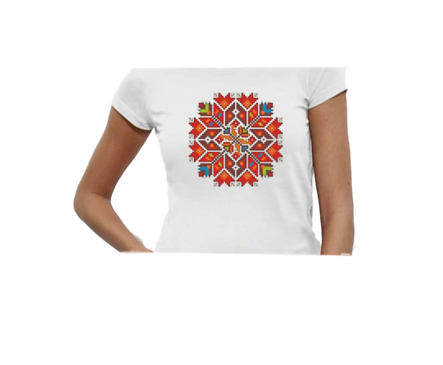 Дамска тениска с щампа българска шевица 235 Размер М