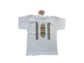 Детска тениска с щампа българска шевица Размер за 98см