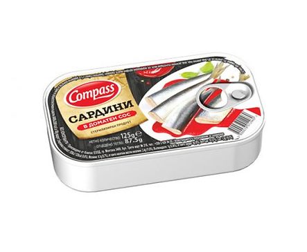 Компас сардини в доматен сос 125 г
