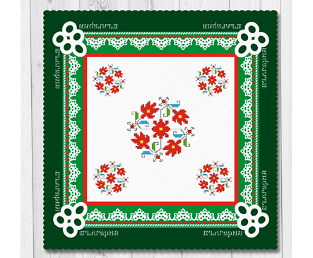 Покривка за маса щампа Зелена България 7575 см