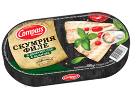 Компас Скумрия филе в доматен сос с босилек 180 г