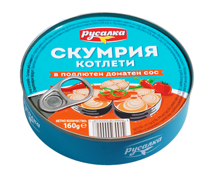 Скумрия котлети в подлютен доматен сос Русалка 160 г