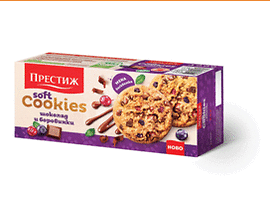 Престиж Бисквити soft cookies с шоколад и боровинки 110 г