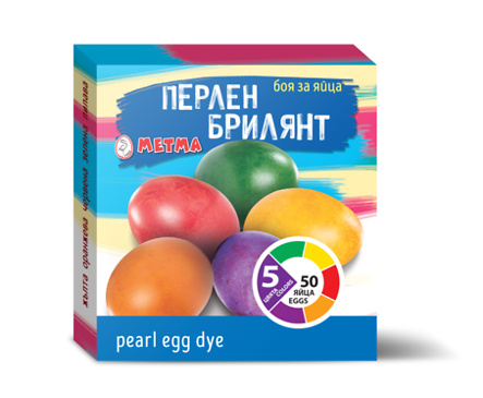 Метма боя за яйца Перлен брилянт 5 цвята за 50 яйца