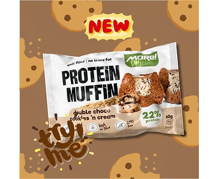 Протеинов мъфин Двоен шоколад и бисквитка 22 протеин 60 г