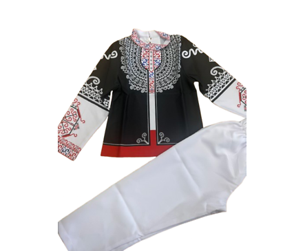 Детски комплект за момче с принт Носия с бял панталон Размер S