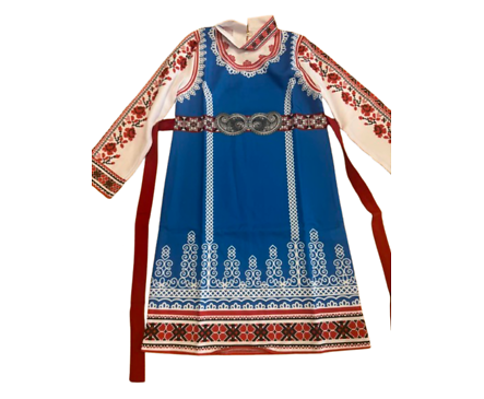 Детска рокля с принт Носия синя Размер S