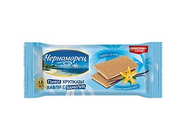 Черноморец хрупкави вафлички с крем ванилия 16бр 173 г